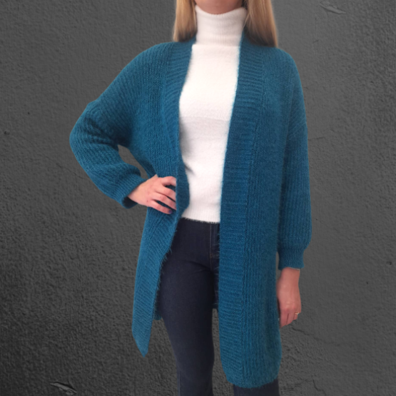 Ζακέτα πλεκτή μακριά