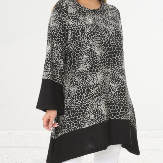 Μπλουζοφόρεμα ασύμμετρο σε Fleece ύφασμα. 