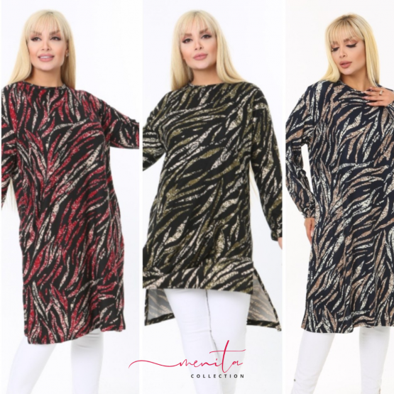 Μπλουζοφόρεμα ασύμμετρο, σε Fleece ύφασμα. 