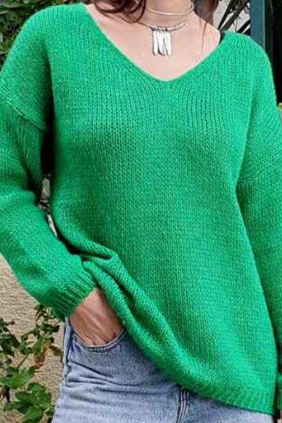 Λαιμόκοψη μπλούζα με λεπτή πλέξη 