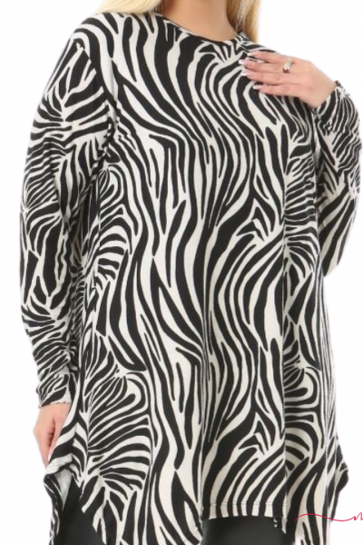 Μμπλουζοφόρεμα ασύμμετρο με μύτες στα πλαϊνά σε Fleece ύφασμα.