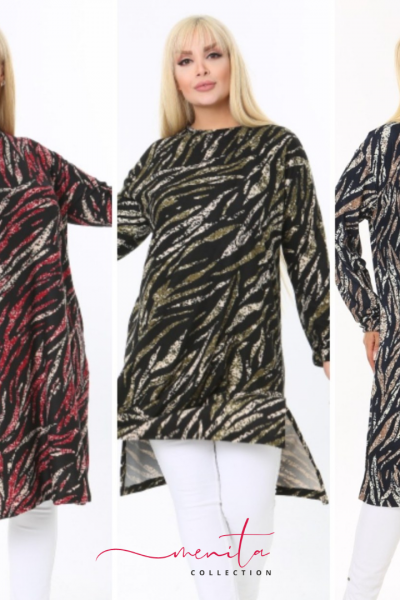 Μπλουζοφόρεμα ασύμμετρο, σε Fleece ύφασμα. 